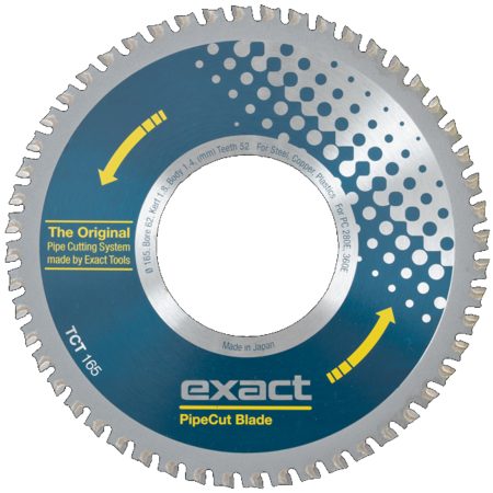 Lama EXACT TOOL TCT Ø165mm Disco da Taglio A 52 denti in Carburo di Tungsteno per Tubi in Acciaio Rame Alluminio Plastica