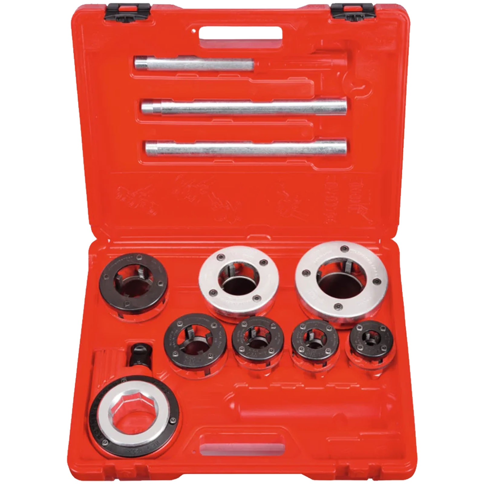 Filiera manuale per Tubi in Acciaio Ø1/2″-1.1/4″ ROTHENBERGER SUPER CUT Kit Filettatura con 4 testine BSPT R, Cricco Reversibile, Innesto Rapido e Valigetta