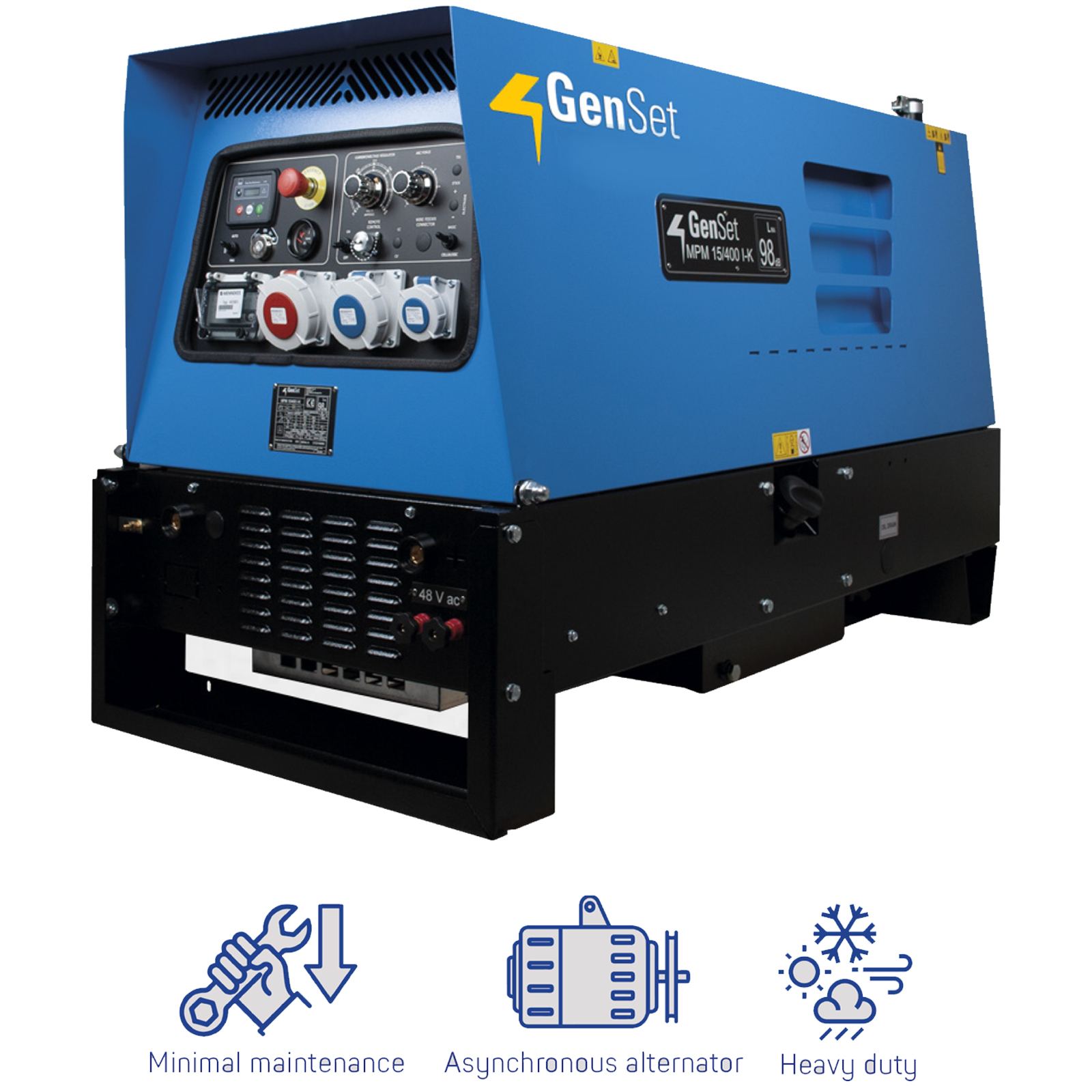 Motosaldatrice Diesel 400 A con Generatore Trifase e Monofase GEN SET Motore Kubota ad Alta Potenza Silenziata codice MPM15/400IK2N - immagine 2