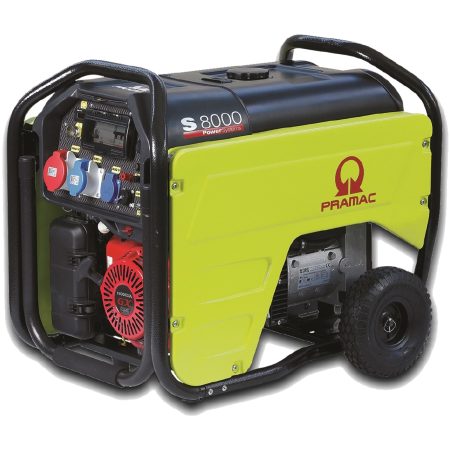 Generatore di corrente PRAMAC S8000 400V 50Hz 8,3 kVA AVR CONN DPP Gruppo elettrogeno Carrellato con motore Honda GX390