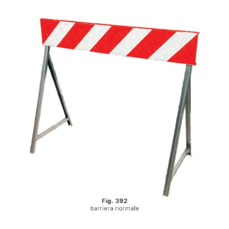 Barriera Stradale SISAS 20x120 cm B/R Classe I con Zampe Richiudibili Transenna Cantieri Stradali, Zone di Lavoro e Aree di Pericolo Fig. II 392