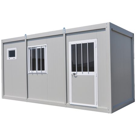 Prefabbricato Modulare Monoblocco ECO Box Coibentato in Acciaio Zincato per Deposito, Ufficio e Cantiere Larghezza da 200 / 240 cm