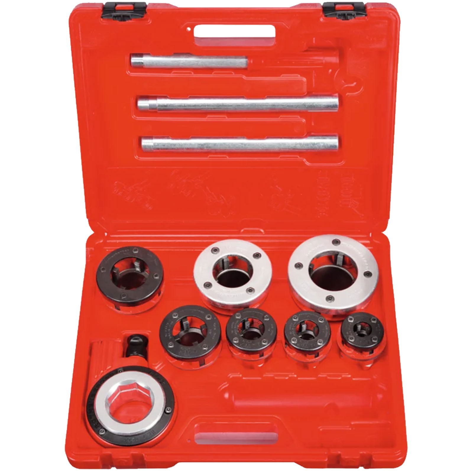 Filiera Manuale da Ø 3/8"-2" ROTHENBERGER SUPER CUT per Tubi in Acciaio Set completo con 7 testine BSPT R, Cricco Reversibile e Valigetta