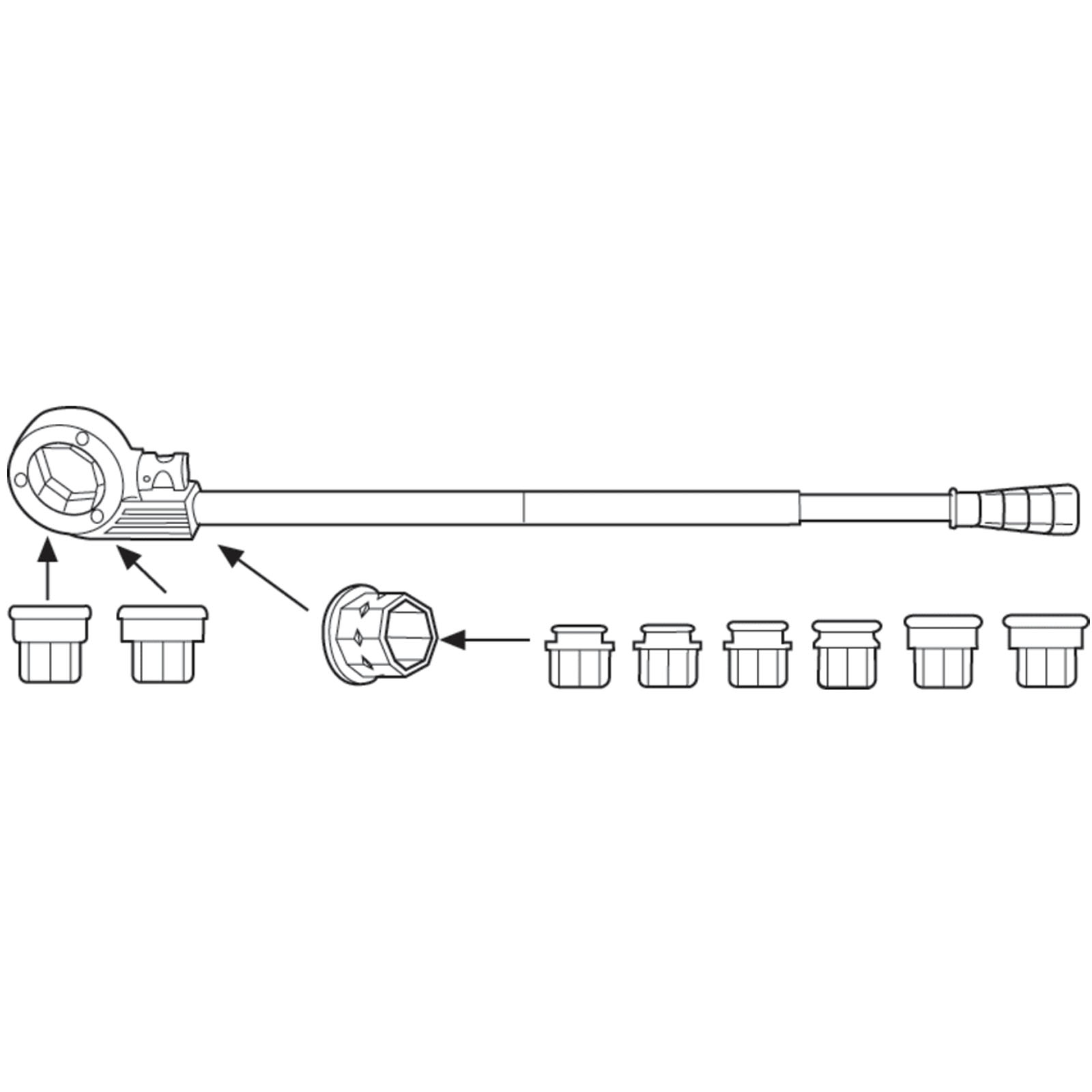 Filiera Manuale da Ø 3/8"-2" ROTHENBERGER SUPER CUT per Tubi in Acciaio Set completo con 7 testine BSPT R, Cricco Reversibile e Valigetta - immagine 3