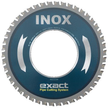 Lama EXACT TOOL INOX Ø140mm Disco da Taglio A 42 Denti con Punte Ceramiche per Tubi in Acciaio Inox e Acciaio Antiacido